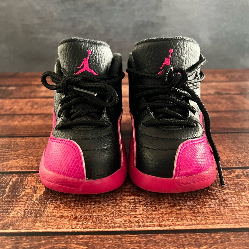 Jordan Kids' Black and Pink Sneakers